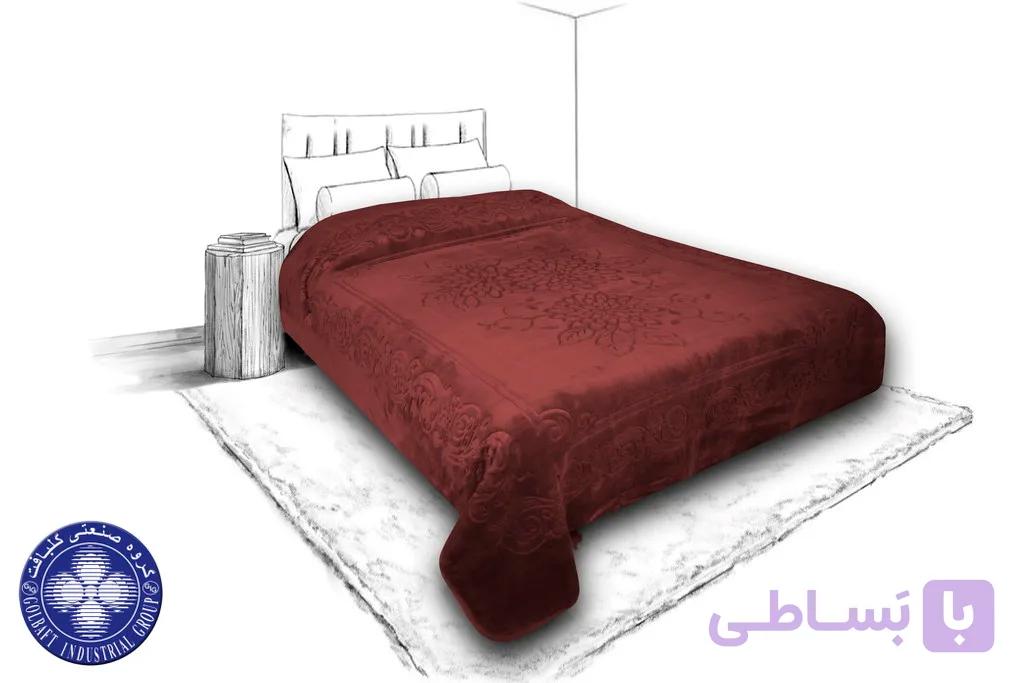 پتوی گلبافت قهوه‌ای تیره — تصویر 1