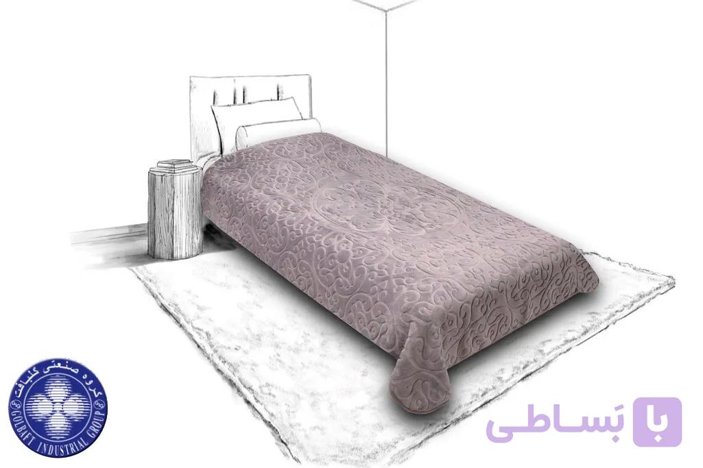 پتوی گلبافت بادمجونی یکنفره — تصویر 1