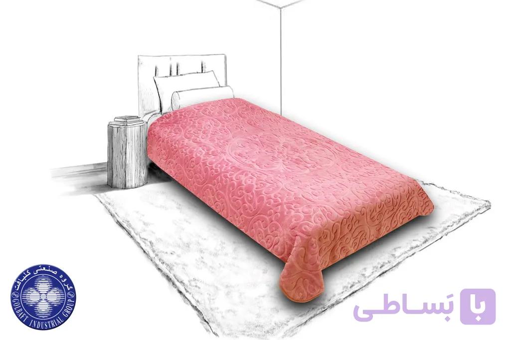 پتوی گلبافت نارنجی تک نفره — تصویر 1