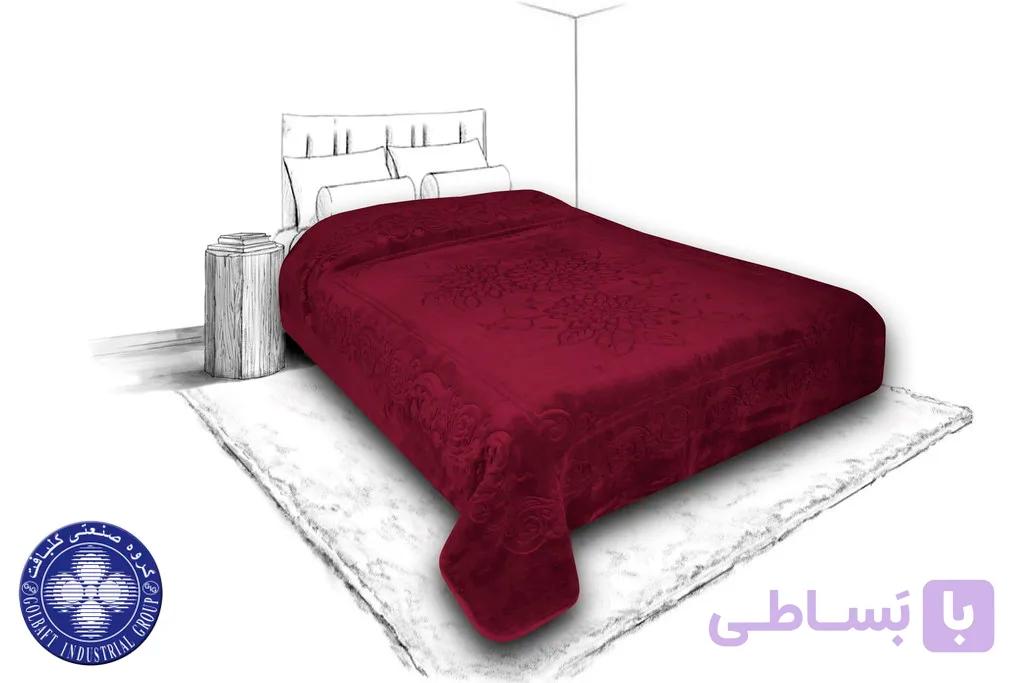 پتوی گلبافت زرشکی دونفره — تصویر 1