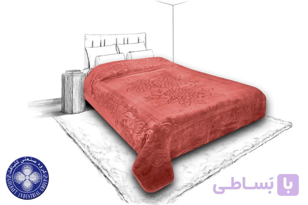 پتوی گلبافت قهوه‌ای سوخته دونفره — تصویر 1