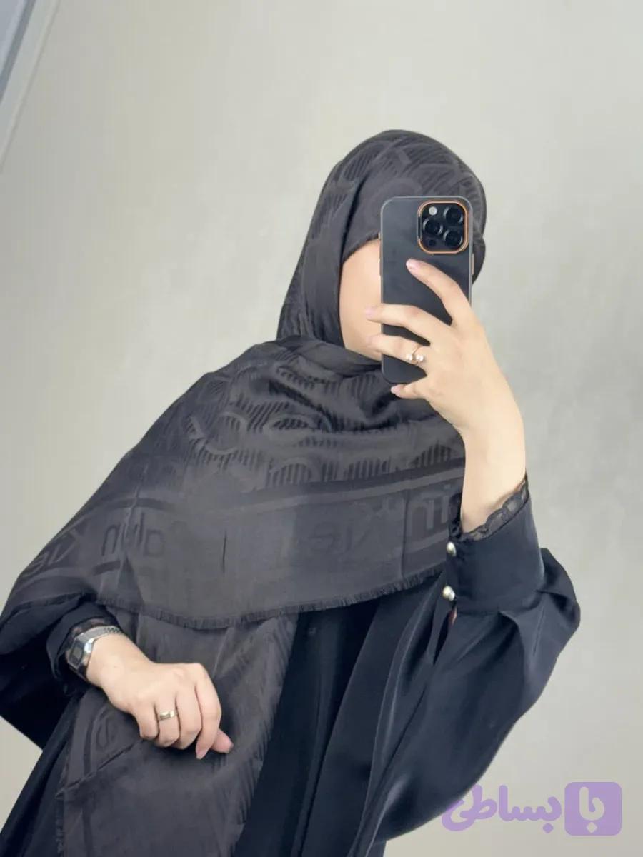 روسری نخ یونیک وارداتی CK رنک مشکی متمایل به رنگ قهوه ای سوخته