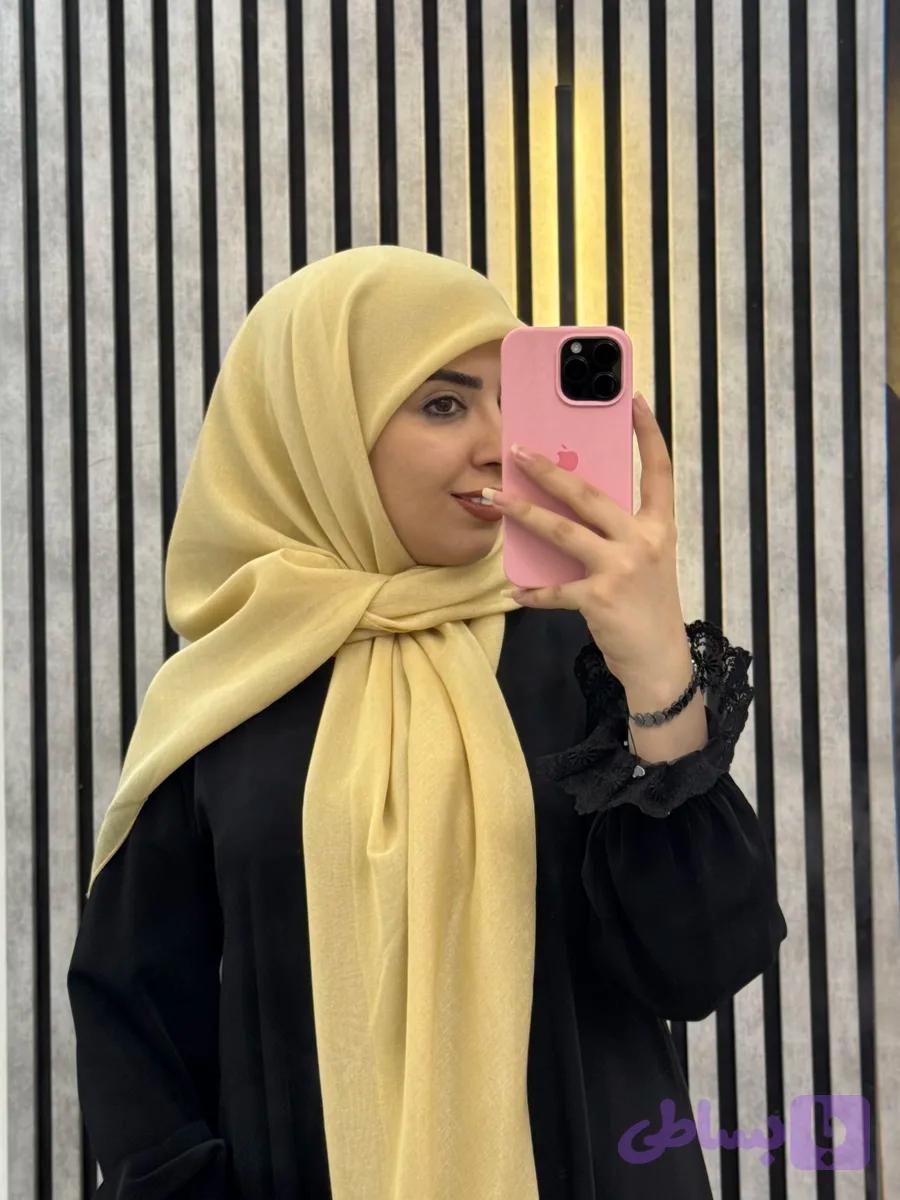روسری کریستال رنگ طلایی قواره۱۴۰