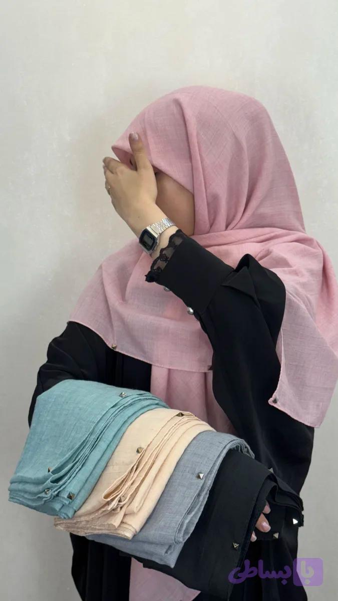روسری نخی سنگشور شده پانچی(مداد رنگی)