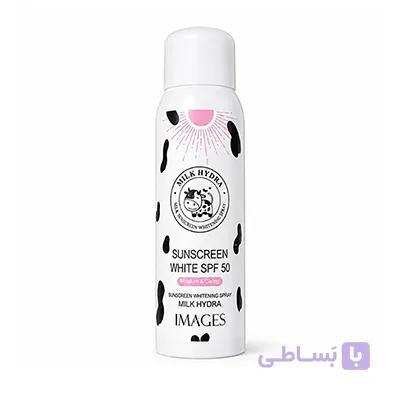 اسپری ضد آفتاب و روشن کننده شیر گاو SPF50 حجم ۱۵۰ میلی لیتر
