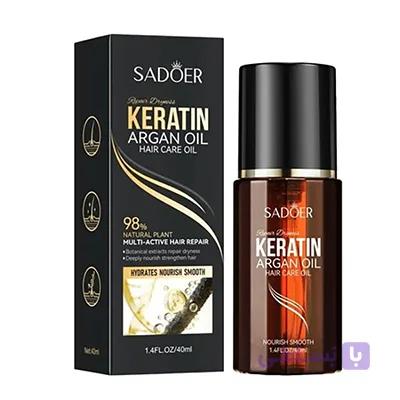 روغن آرگان کراتین سادور مدل آبرسان و نرم کننده ی مو حجم ۴۰ میل