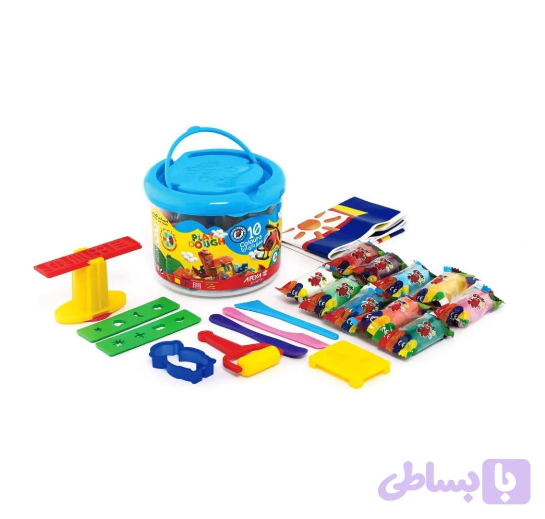 خمیر بازی سطلی آریا ۱۰ رنگ
