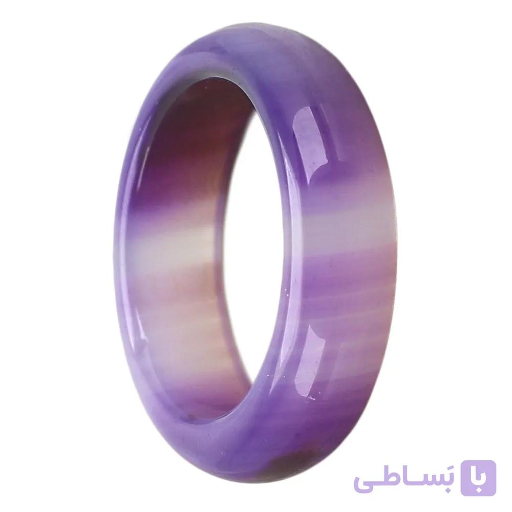 حلقه سنگی عقیق بنفش سلیمانی معدنی با نقش و نگار طبیعی کیفیت عالی سایز 56 استاندارد — تصویر 1