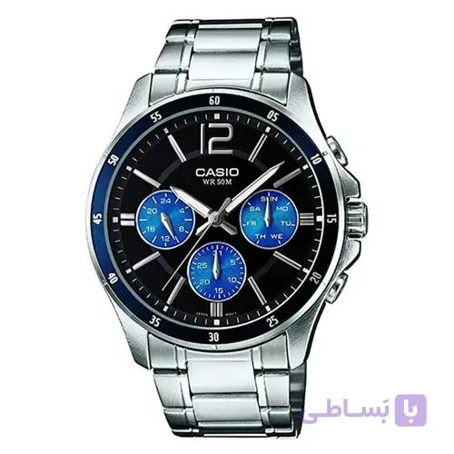 ساعت مچی مردانه کاسیو مدل MTP-1374D-2AVDF با بند استیل