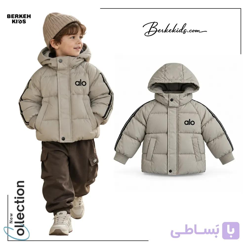 کاپشن پسرانه بچگانه Alo کلاه‌دار پفی با آستر خزدار (۲ تا ۶ سال) کد bk361 — تصویر 1