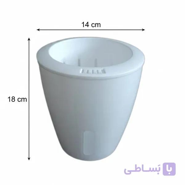 گلدان هیدروپونیک سایز 14 راما پلاست