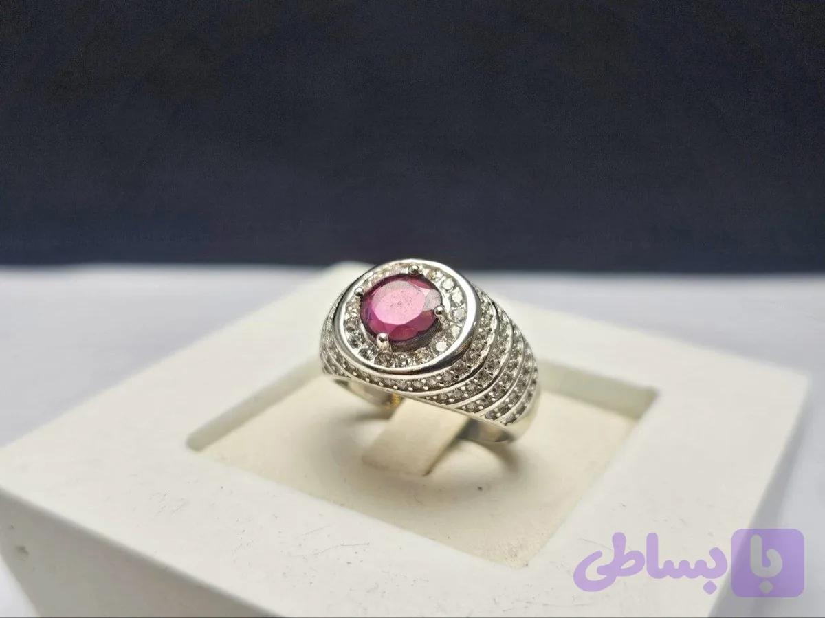 انگشتر نقره گارنت اصلی — تصویر 1