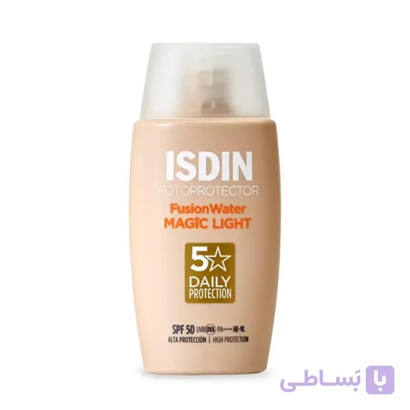 ضدآفتاب ایزدین فیوژن واتر مجیک رنگ لایت ISDIN SPF 50 — تصویر 1