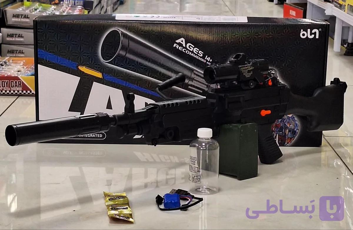 تفنگ تیر ژله ای شارژی m-249 با دوربین حرفه ای