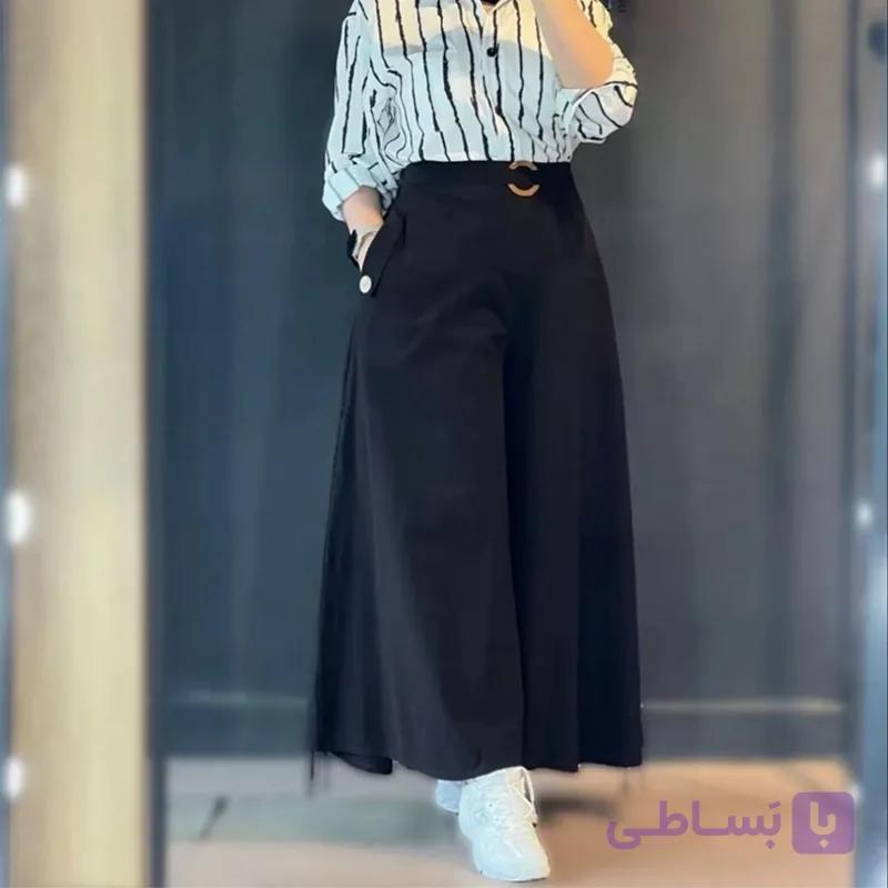 شلوار دامنی کتان بنگال جیب دار