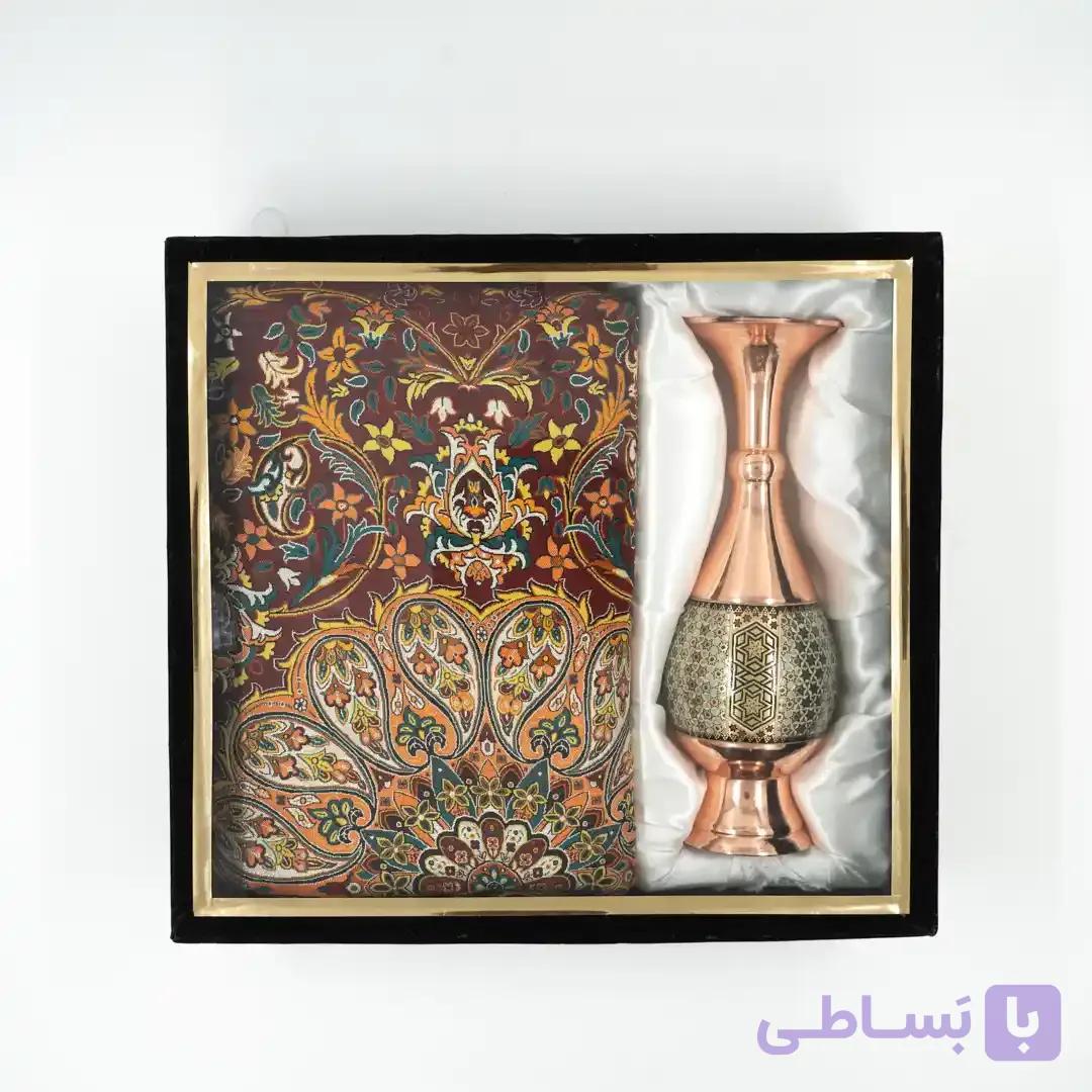 ست گلدان خاتم کاری و ترمه