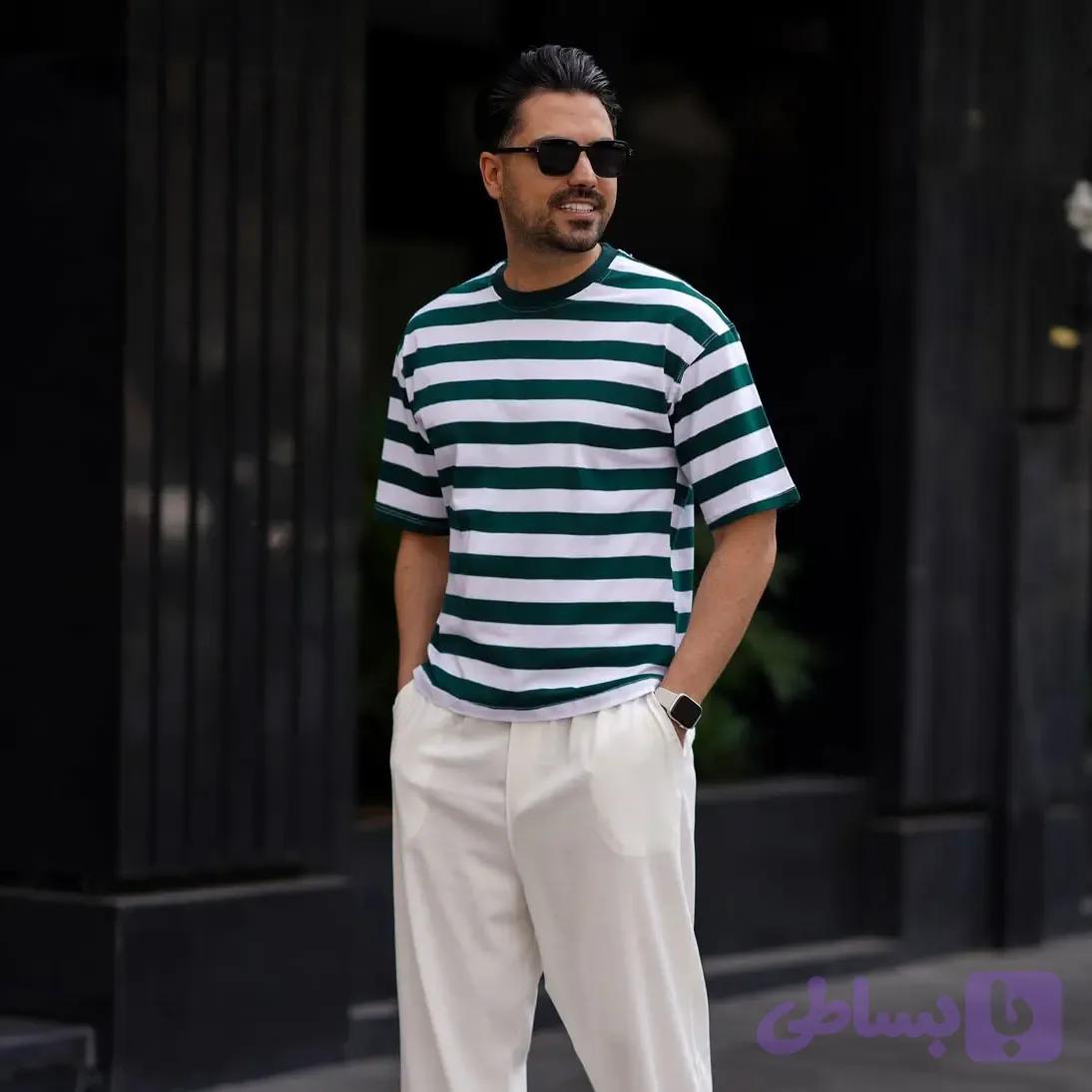 تیشرت یقه گرد رینگری — تصویر 1