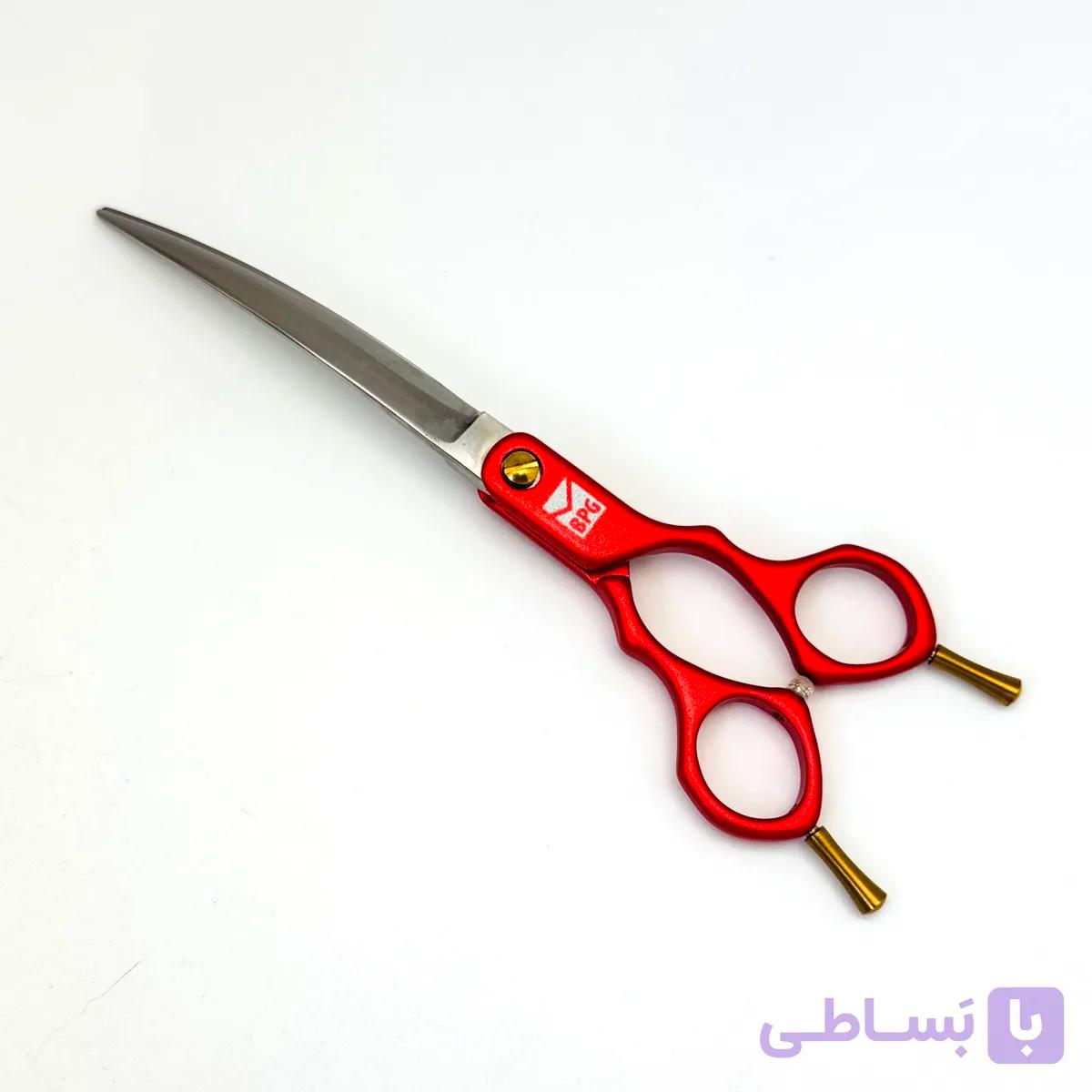 قیچی منحنی کات 6/5 اینچ با زاویه انحنای 30 درجه برند باربد پت گستر ساخت ژاپنکد 73 — تصویر 1