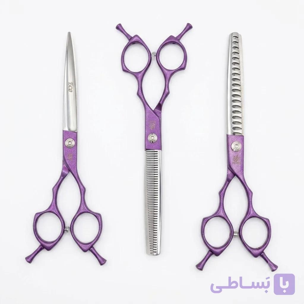 ست قیچی حرفه‌ای ۳ تایی ۷ اینچ راست‌دست برند فنایس (Fenice) کد 136 — تصویر 1