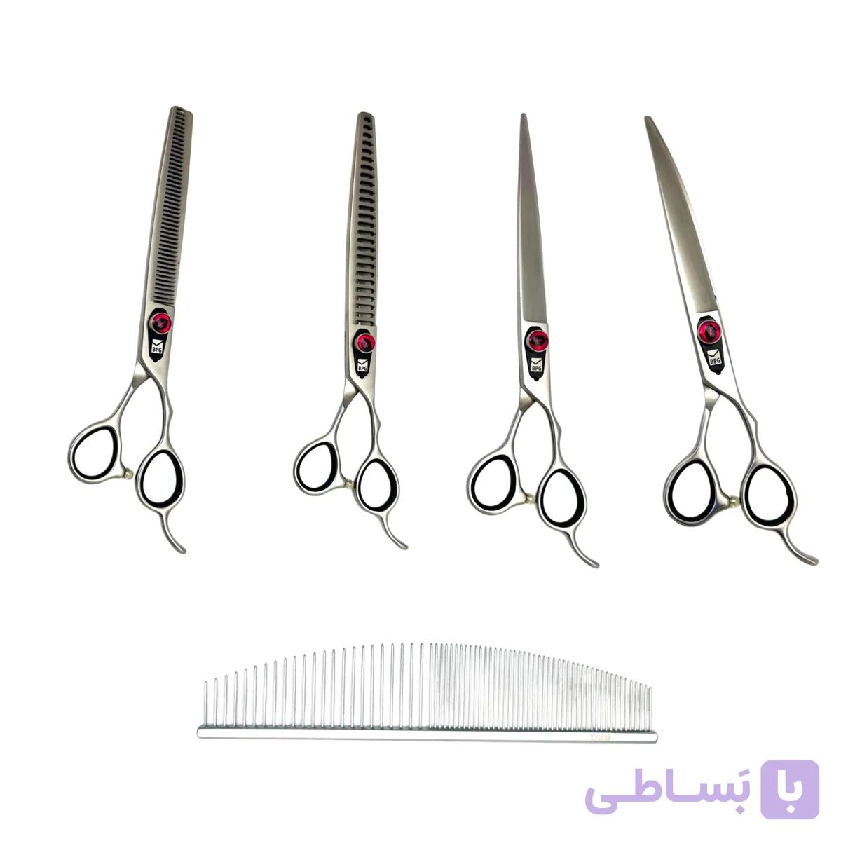 ست قیچی ۷.۵ اینچ راست دست باربد پت گستر کد 300 ساخت ژاپن — تصویر 1