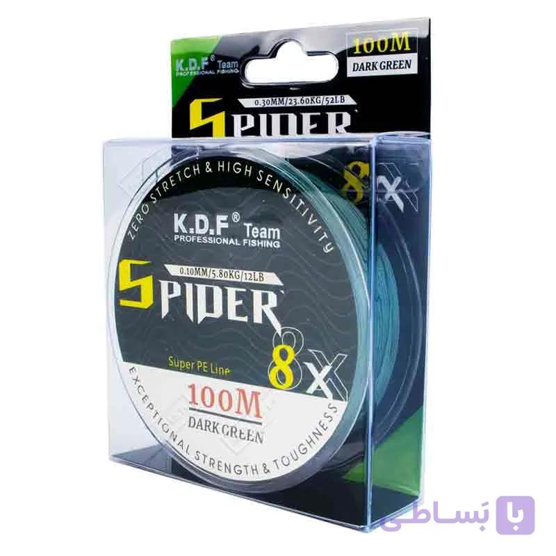 نخ ماهیگیری براید کایدا مدل KDF Spider 8X رنگ سبز مردابی و 100 متری — تصویر 1