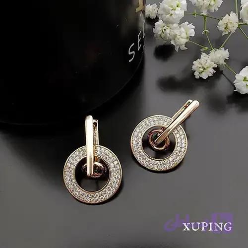 گوشواره طرح دایره ژوپینگ طلایی