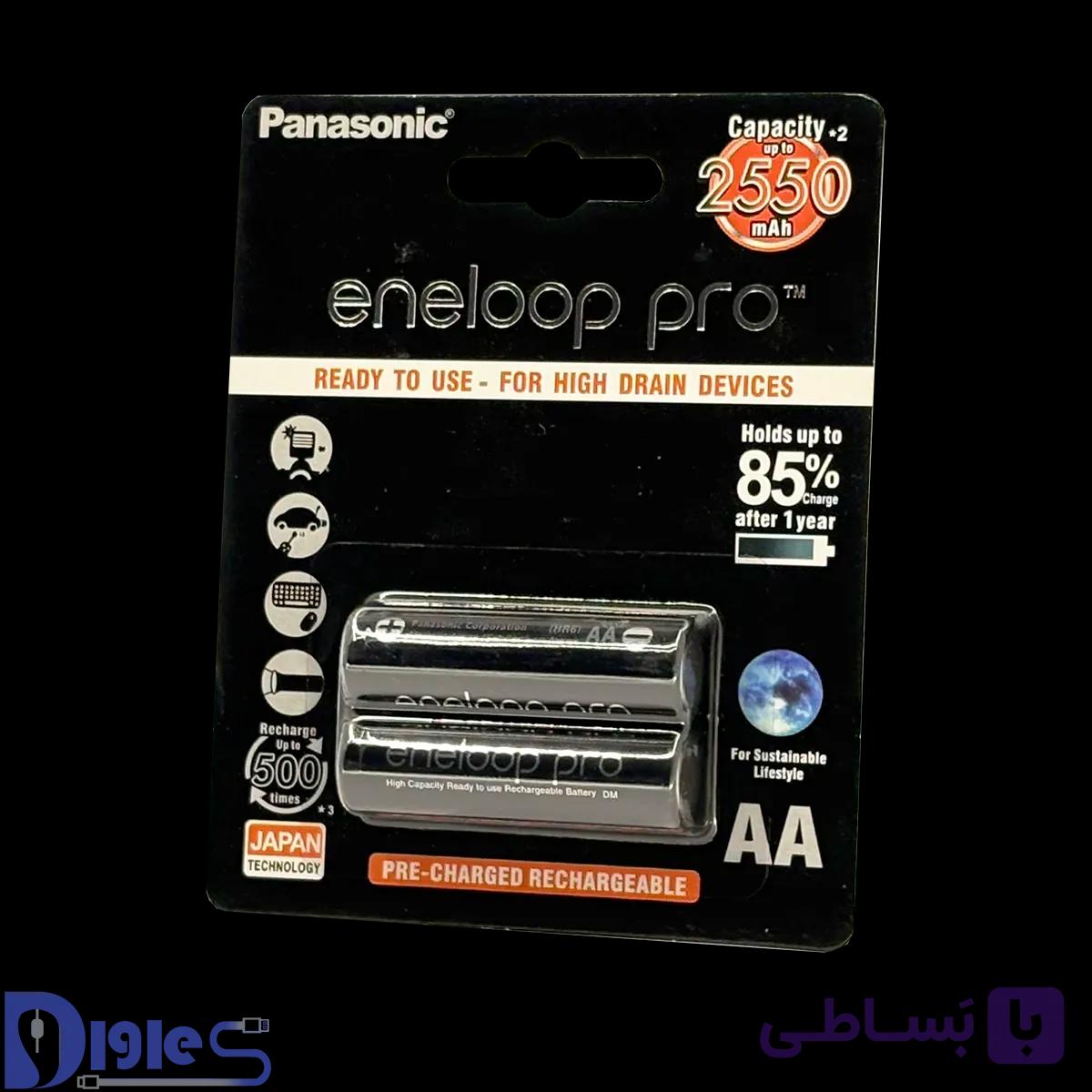 باتری شارژی پاناسونیک AA مدل ENELOOP PRO