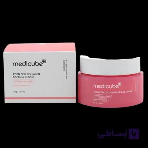 کرم کپسولی کلاژن صورتی مدیکیوب Medicube PDRN Pink Collagen Capsule Cream حجم 55 گرم