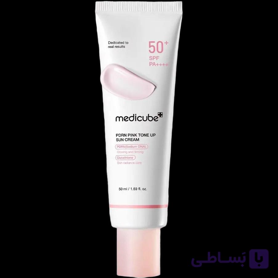 ضد آفتاب تون آپ صورتی مدیکیوب Medicube PDRN Pink Tone Up Sun Cream SPF50+ PA++++ حجم 50 میلی لیتر
