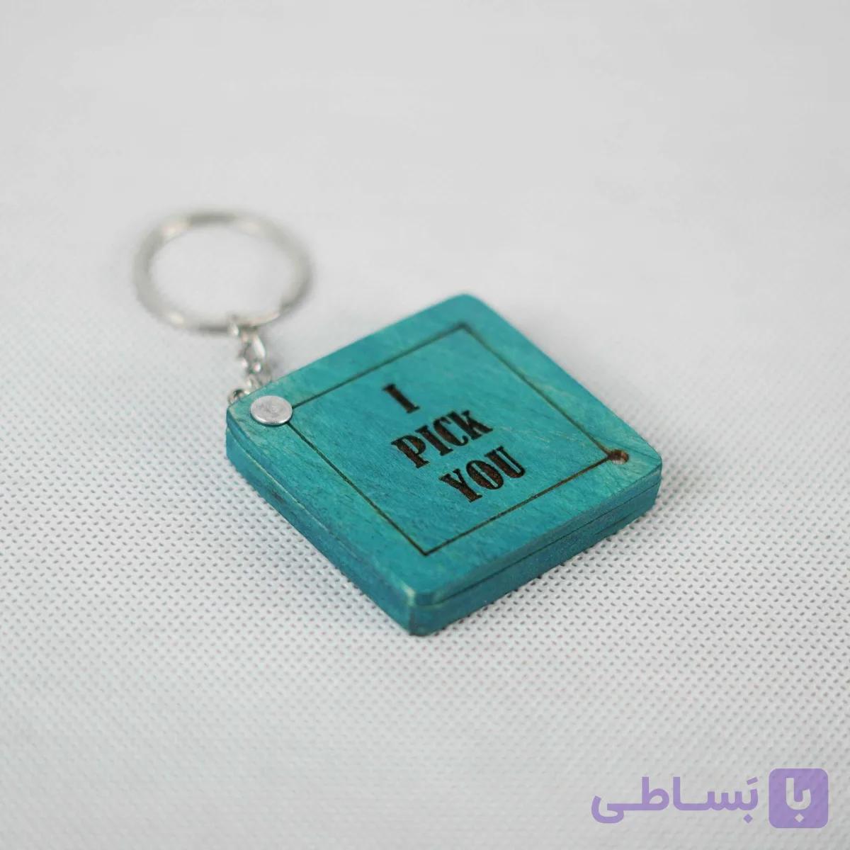 جعبه پیک چوبی طرح مربع سبزابی — تصویر 1