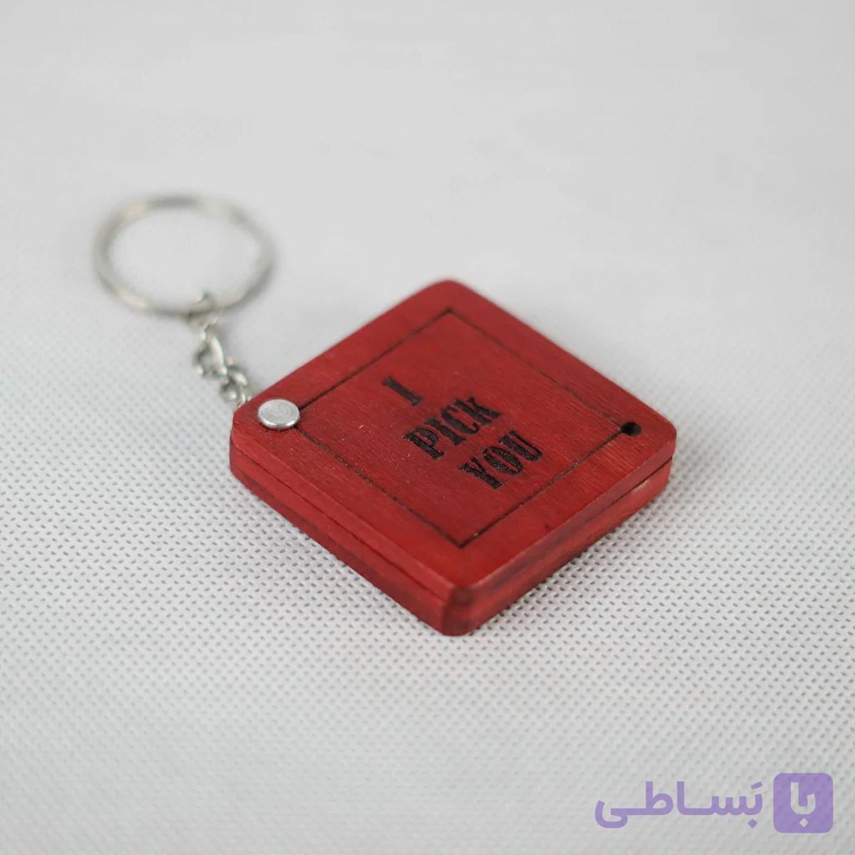 جعبه پیک چوبی طرح مربع قرمز — تصویر 1