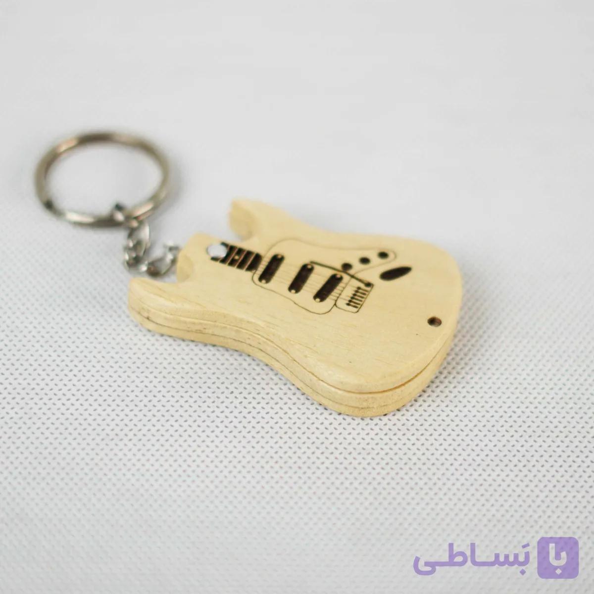 جعبه پیک چوبی طرح گیتار رنگ چوب — تصویر 1