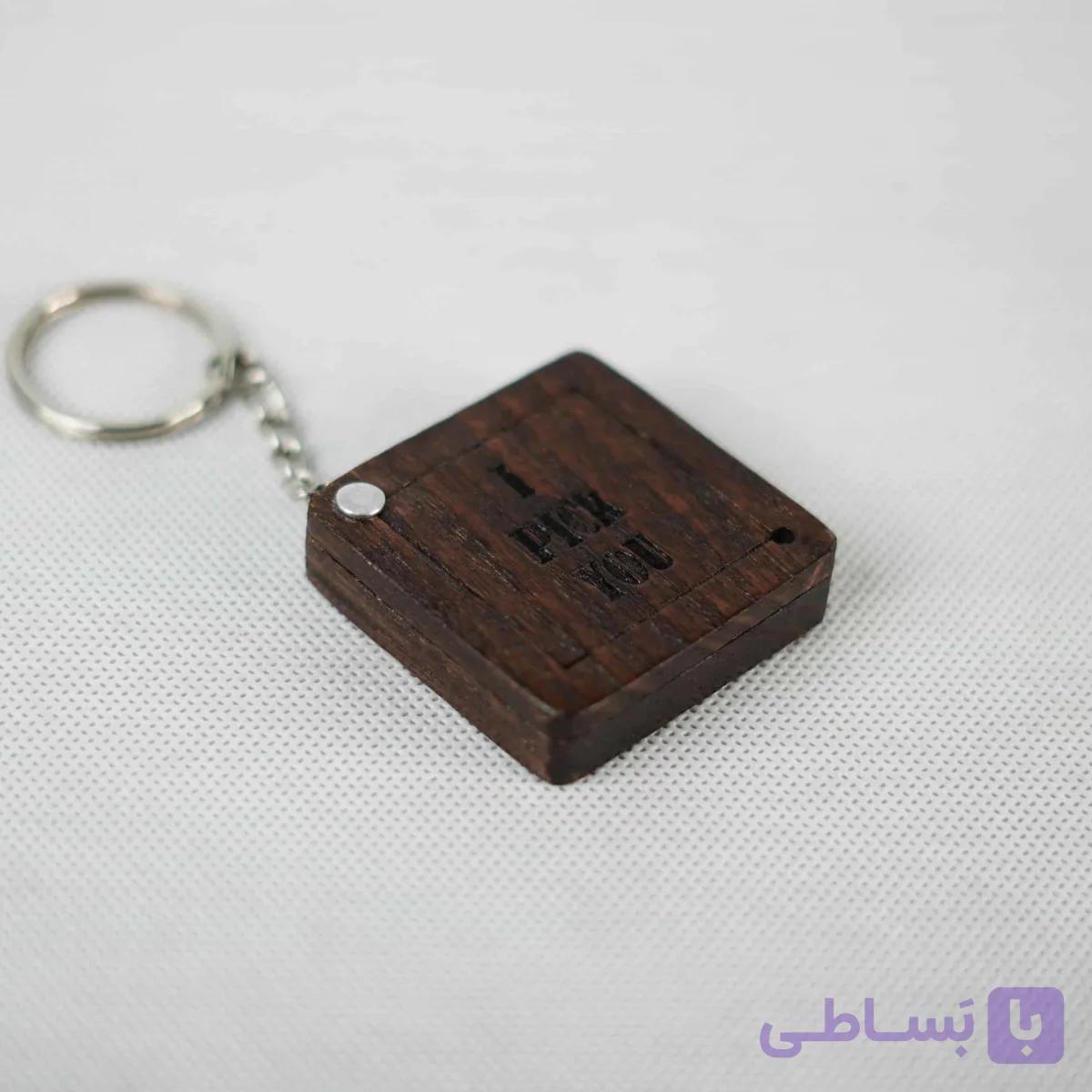جعبه پیک چوبی طرح مربع قهوه ای-بلوط — تصویر 1