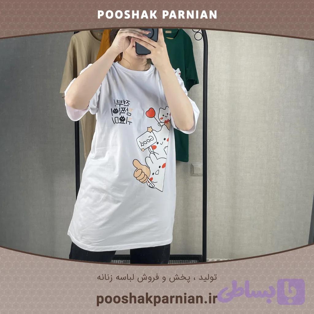 تیشرت لانگ گربه ای 00201016C — تصویر 1