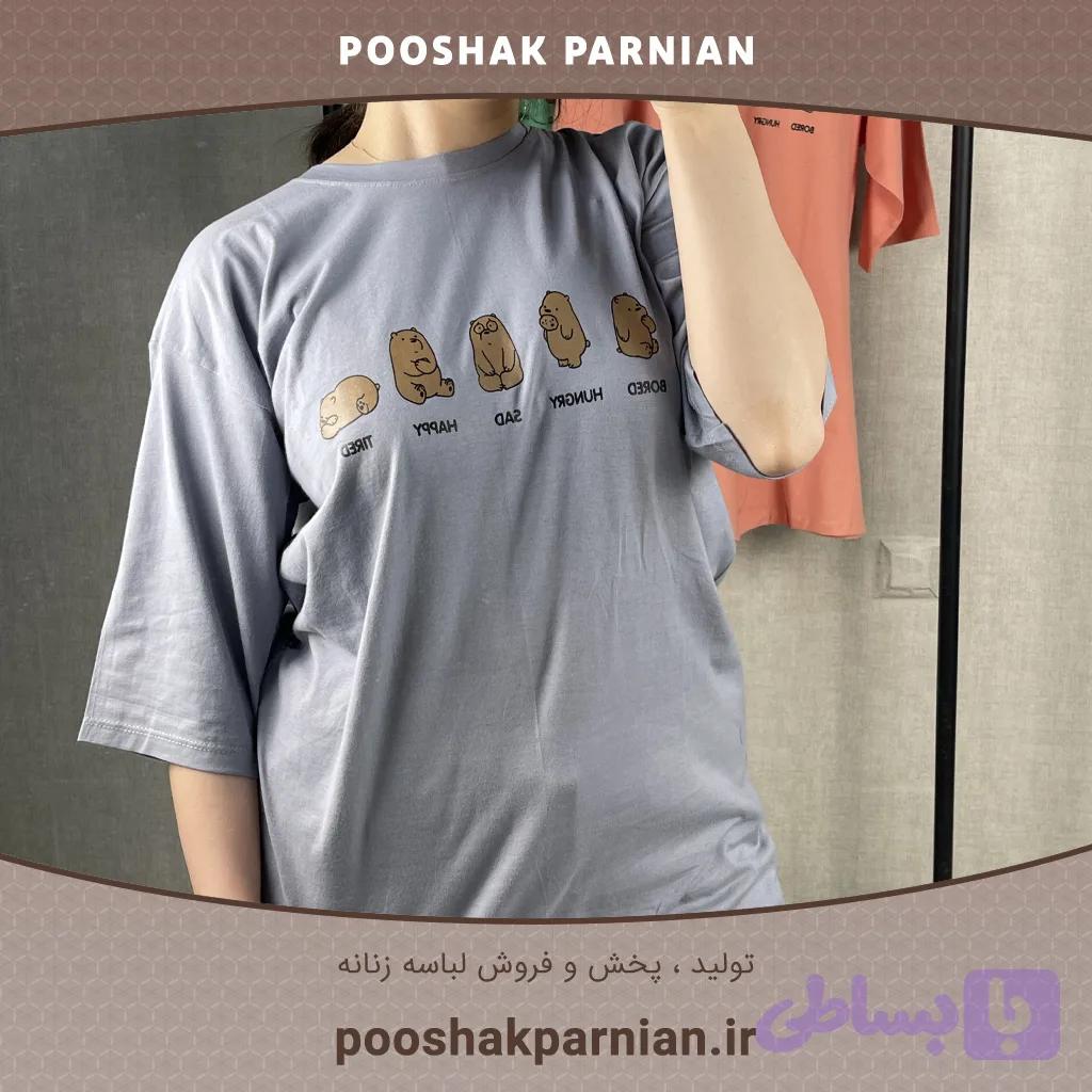 تیشرت لانگ خرسی 00201016B — تصویر 1