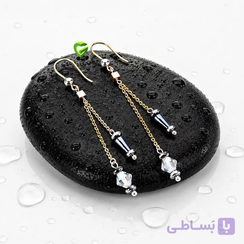 گوشواره نقره دورنگ کد2597
