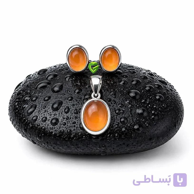 نیمست نقره عقیق کد2617 — تصویر 1