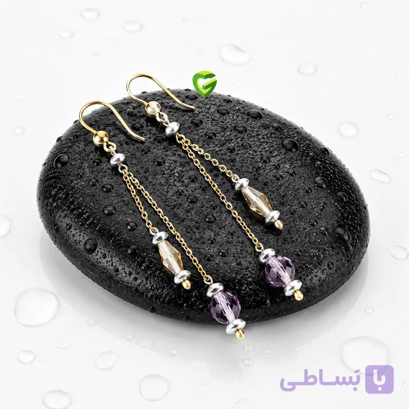 گوشواره نقره عسلی کد2598