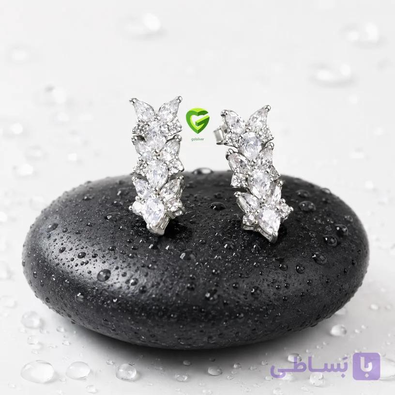 گوشواره نقره مارکیز کد2600
