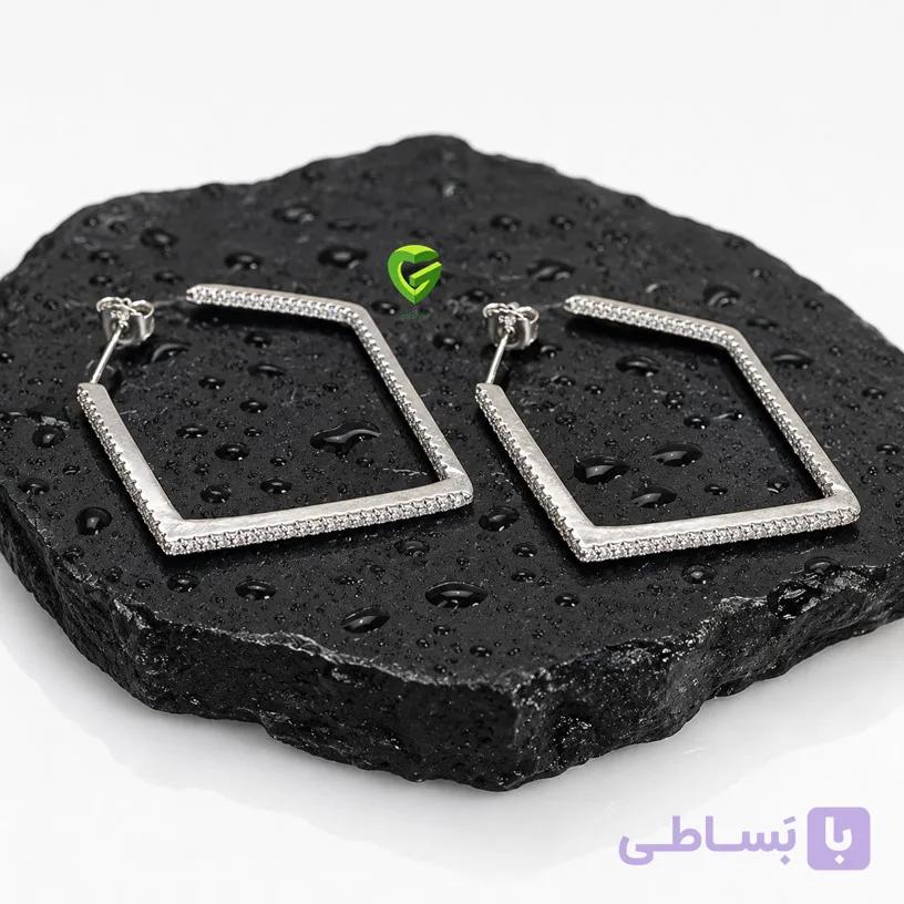 گوشواره نقره لوزی کد2602