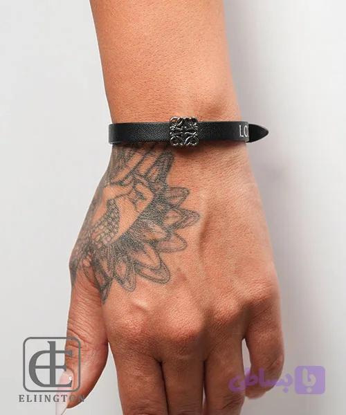 دستبند چرم LOEWE مشکی کد 423 — تصویر 1