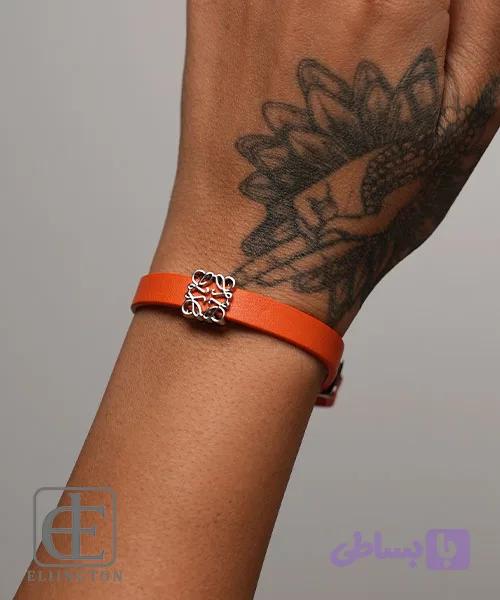 دستبند چرم LOEWE نارنجی کد 429