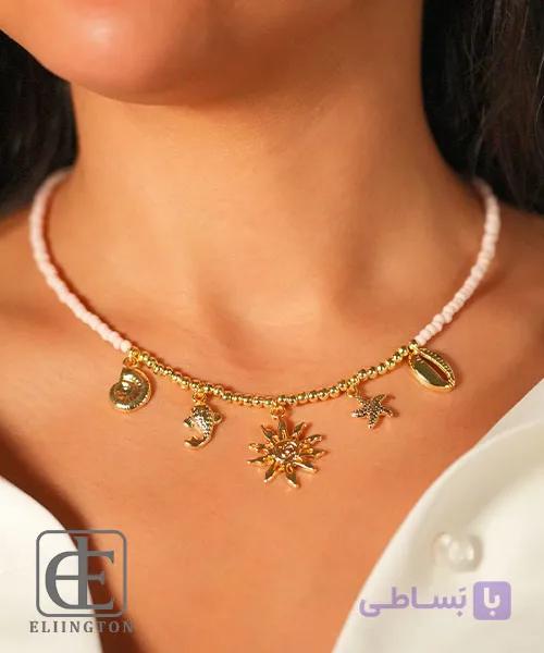 گردنبند استیل مدل خورشید کد 5164