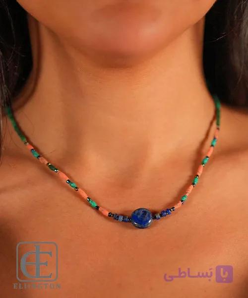 گردنبند سنگ لاجورد مدل مینیمال کد 3156