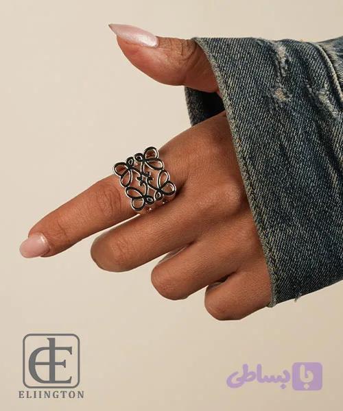 انگشتر استیل LOEWE کد 143 — تصویر 1