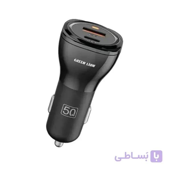شارژر فندکی گرین لاین Dual Port Car Charging 50W