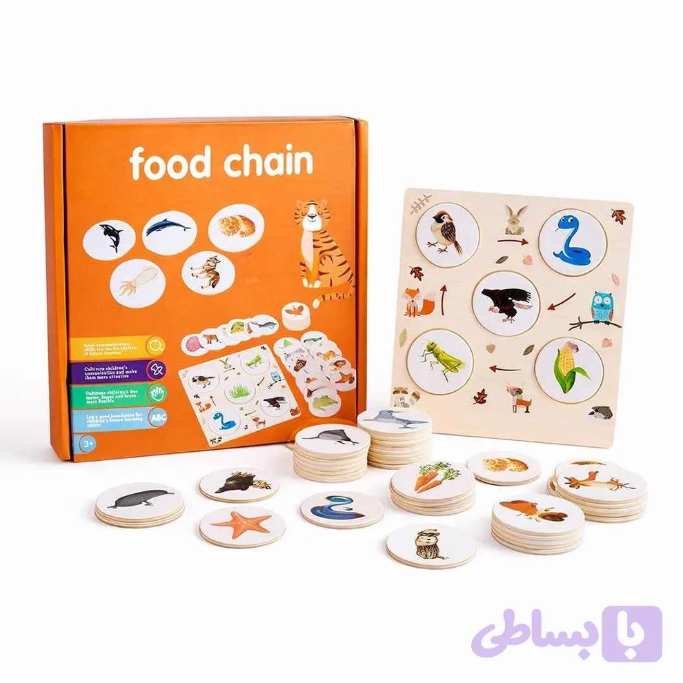 پازل چوبی چرخه غذایی