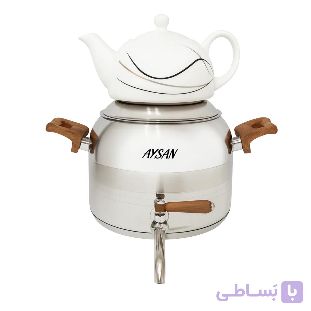 کتری قوری 5.5 لیتری آیسان مدل A-1212 (دسته چوبی) — تصویر 1