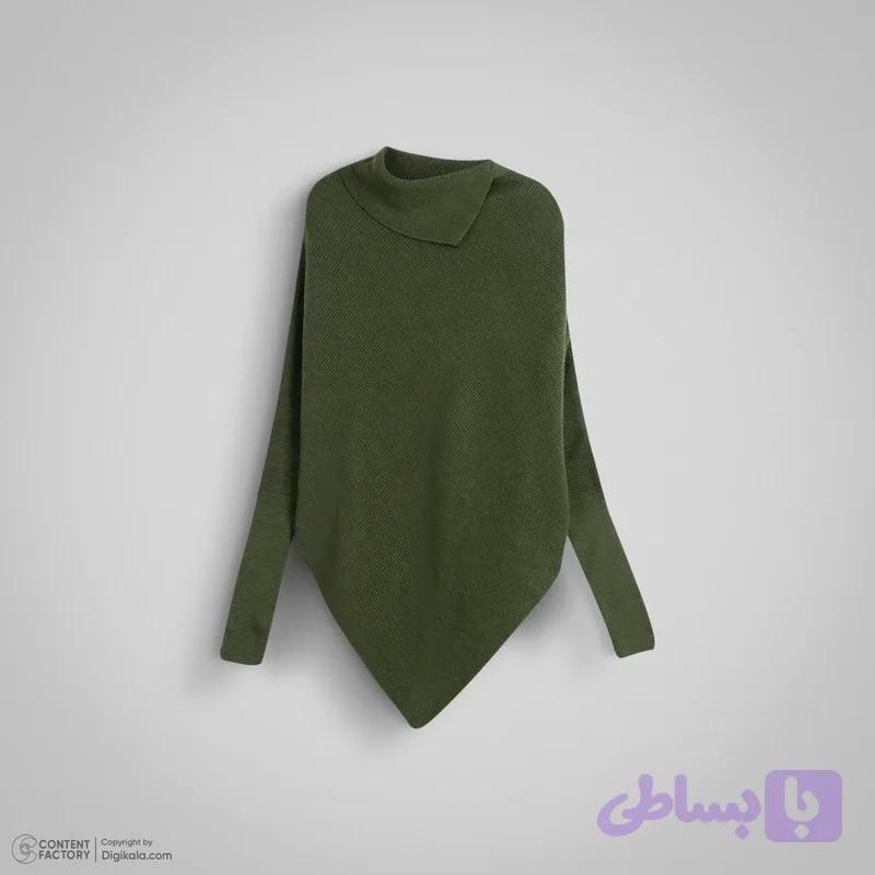 پلیور یقه اسکی زنانه مدل PMM10 یشمی — تصویر 1
