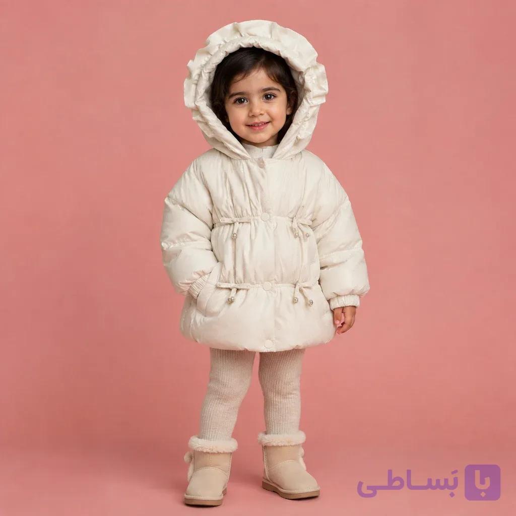 173 – کاپشن وارداتی شاین دار استخوانی — تصویر 1